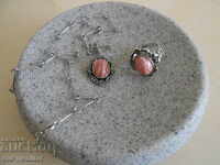 Magnific MEDALION cu INEL, Argint cu Rodocrosit