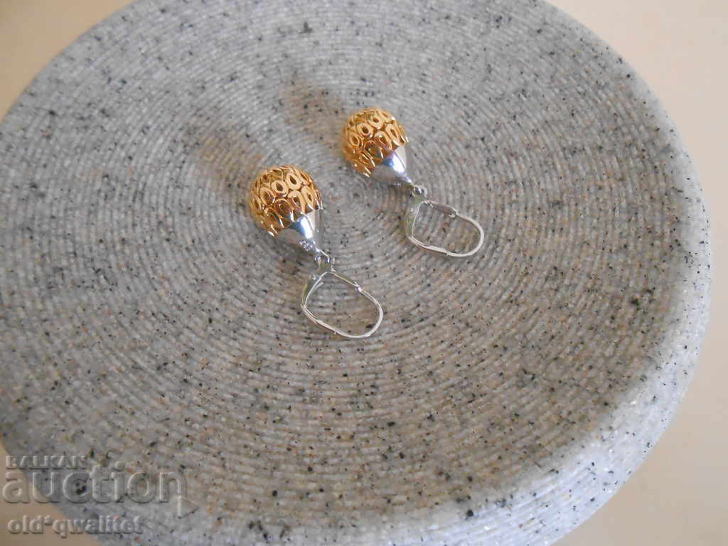 Wonderful silver earrings with great design and gold plating - 5 Wonderful silver earrings with great design and gold plating - 5