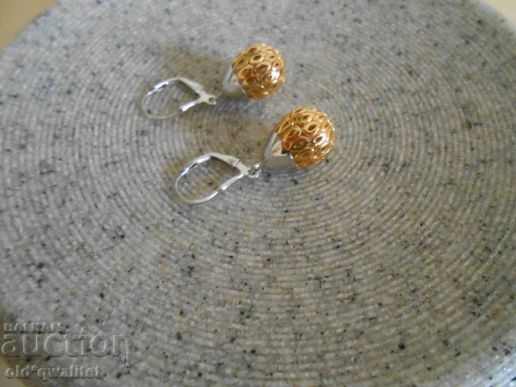 Wonderful silver earrings with great design and gold plating - 6 Wonderful silver earrings with great design and gold plating - 6