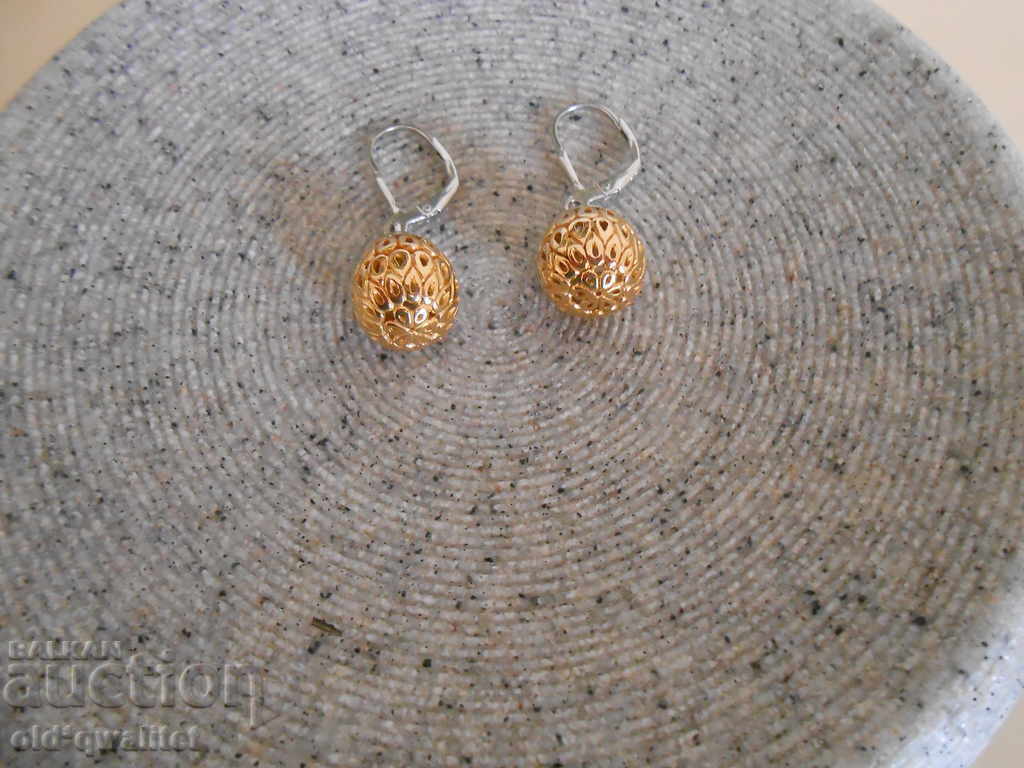 Wonderful silver earrings with great design and gold plating - 7 Wonderful silver earrings with great design and gold plating - 7