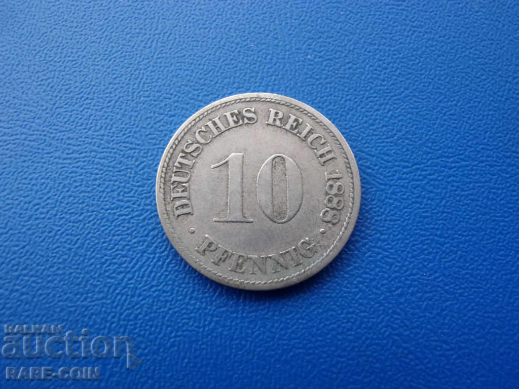 XII (43) Γερμανία - Ράιχ 10 Pfennig 1888 D Rare