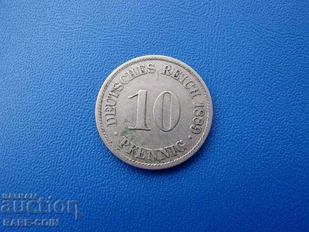 XII (45) Germany - Reich 10 Pfennig 1889 J Rare