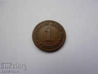 XII (85) Γερμανία Ράιχ 1 Pfennig 1904 D Rare
