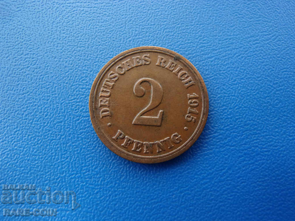 XII (117) Γερμανία Ράιχ 2 Pfennig 1915 F Σπάνια