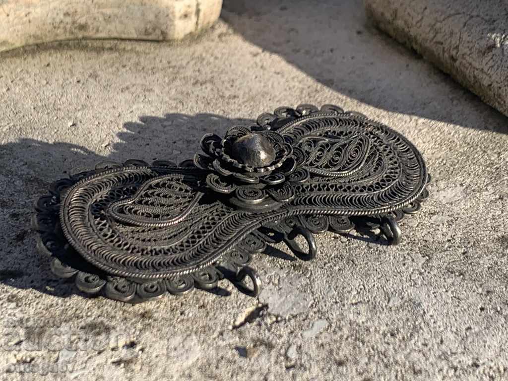 Παράδοση Revival, ασημί, φιλιγκράν πόρπη-κέντρο! Παράδοση Revival, ασημί, φιλιγκράν πόρπη-κέντρο!