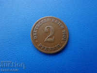 XII (134) Γερμανία Ράιχ 2 Pfennig 1904 D Rare