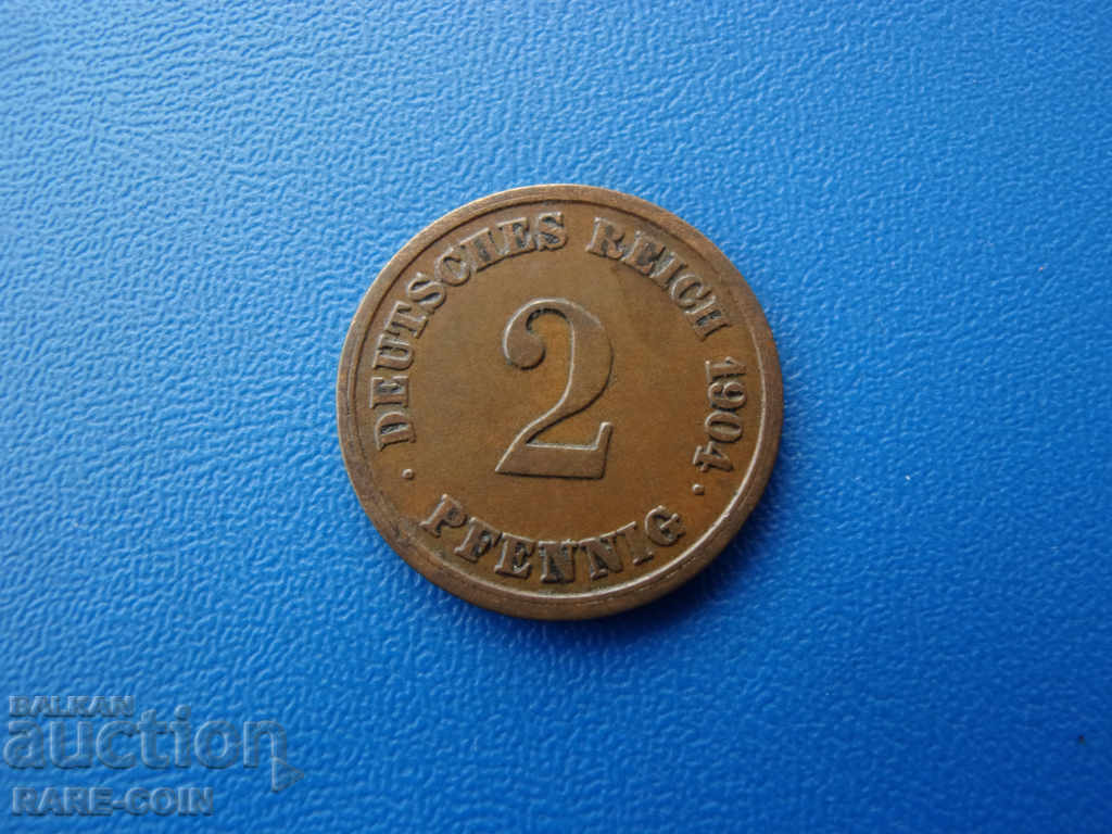 XII (135) Germany Reich 2 Pfennig 1904 E Rare