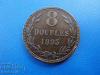 XII (163) Guernsey 8 Doubles 1893 Rare