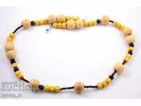 Necklace with wooden beads