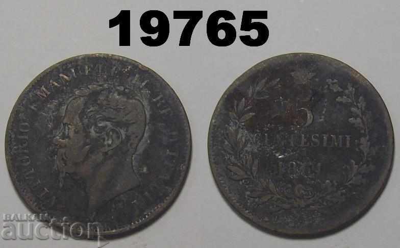 Italy 5 cents 1861 M