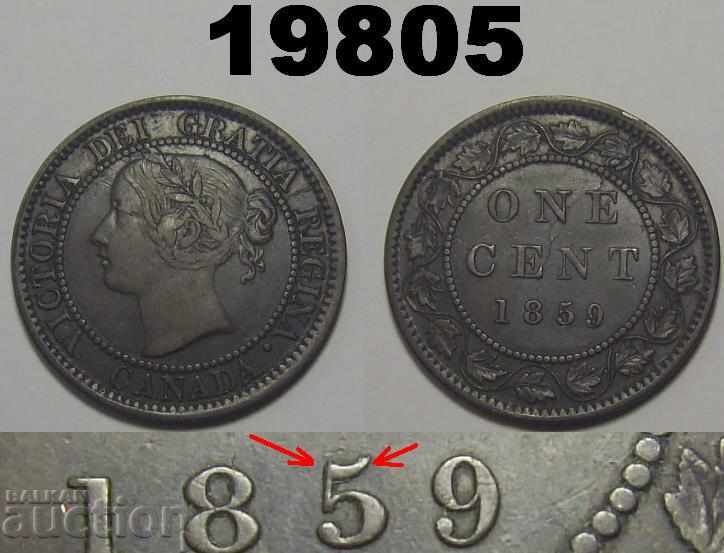 RR! 5/5 Канада 1 цент 1859