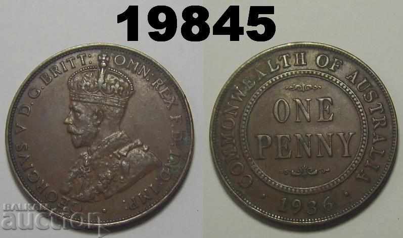 Австралия 1 пени 1936 монета