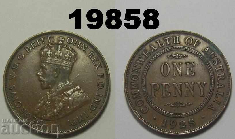 Австралия 1 пени 1928 монета