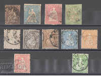 1854-62. Швейцария. Стари швейцарски марки.