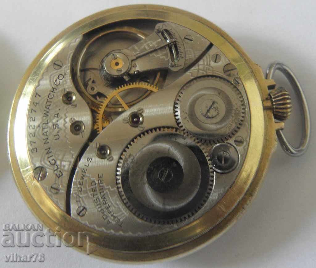 Позлатен джобен часовник-ELGIN - 5