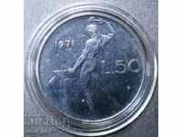 Италия 50 лири 1971