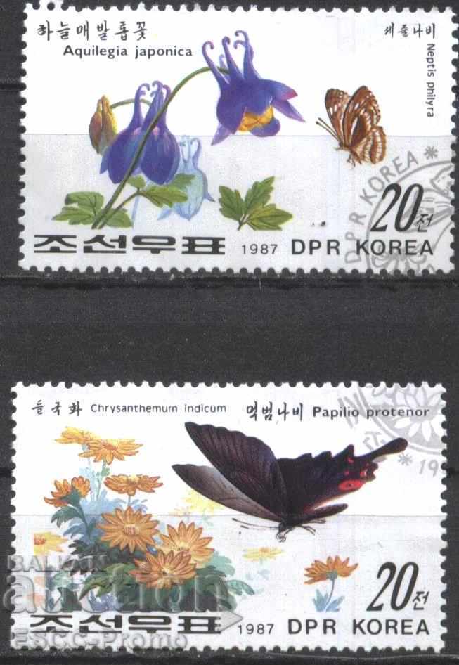 Клеймовани марки Фауна Пеперуди 1987 от Северна Корея КНДР