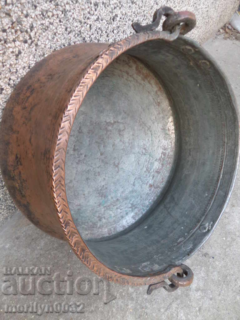Old harania, copper vessel, large cauldron, copper, dustpan - 6