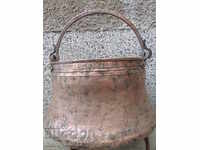 Old harania, copper vessel, large cauldron, copper, dustpan