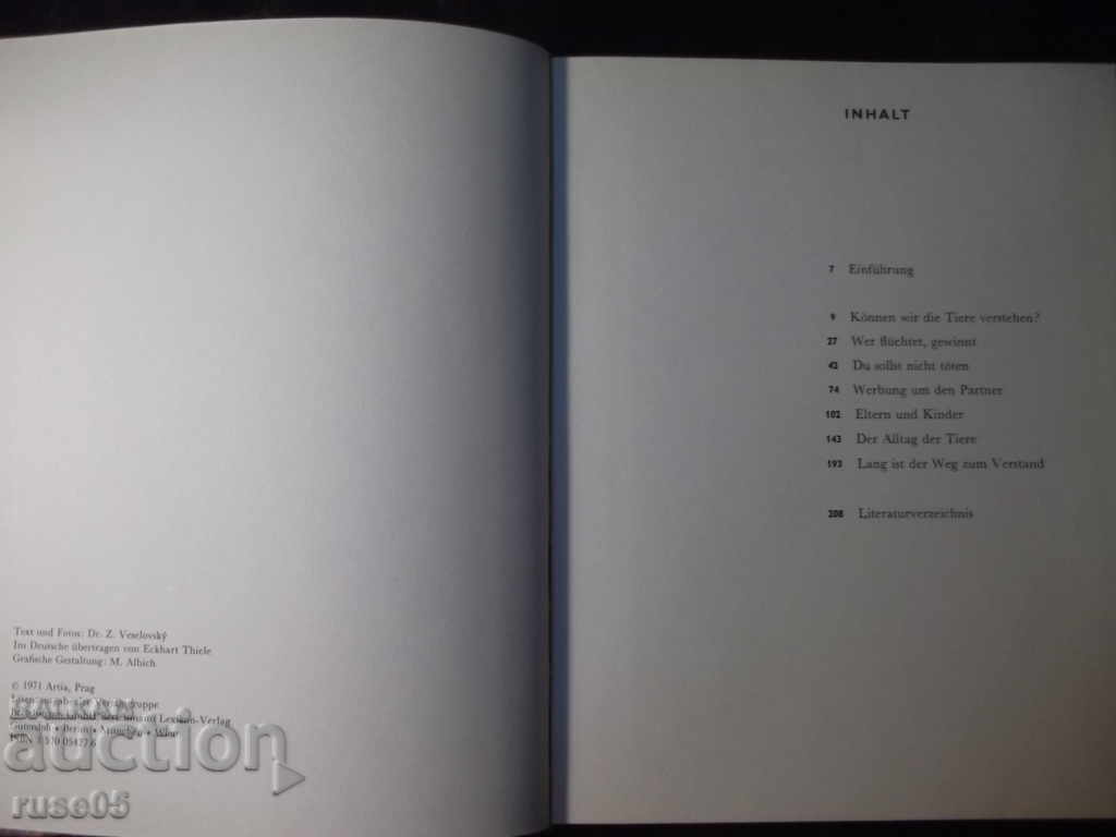 The book "Sind Tiere Anders? - Z.VESELOVSKÝ" - 208 pages. with price 10.00 BGN | € 5.11 The book "Sind Tiere Anders? - Z.VESELOVSKÝ" - 208 pages. with price 10.00 BGN | € 5.11