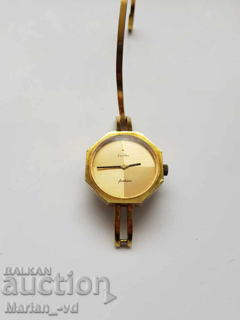 Ladies gold plated mechanical watch Zentra 17 jewels - 6