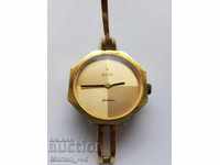 Дамски позлатен  механичен часовник Zentra 17 jewels