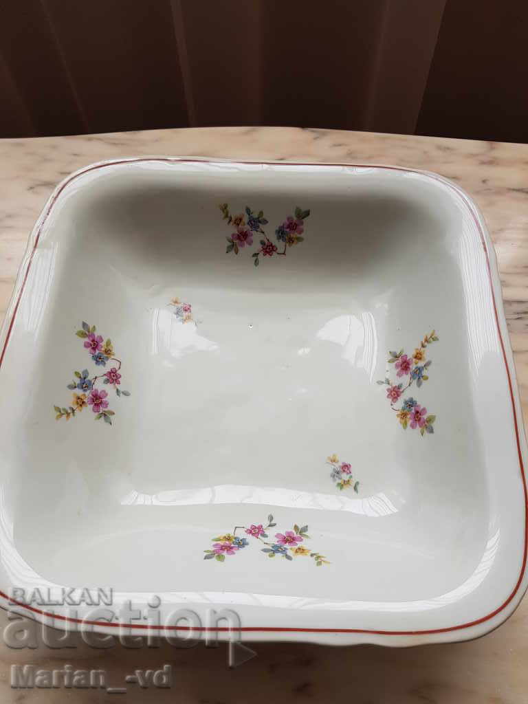 Old Bulgarian porcelain salad bowl with price 30.00 BGN | € 15.34 Old Bulgarian porcelain salad bowl with price 30.00 BGN | € 15.34