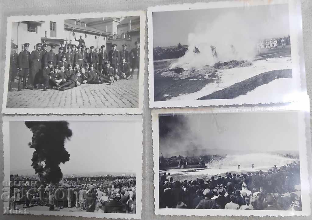 Fotografie veche Pompierii din Sofia trag anii 1940 4 fotografii