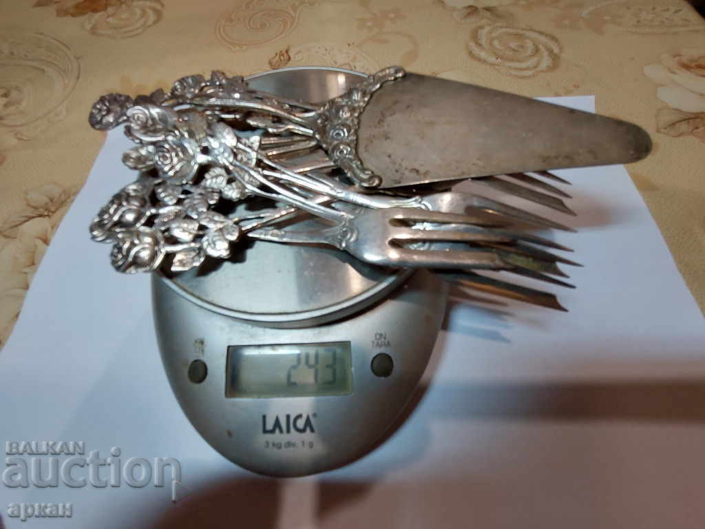 silver set 12 forks + 1 piece 0.835 SILVER - 6 silver set 12 forks + 1 piece 0.835 SILVER - 6