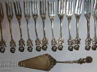 silver set 12 forks + 1 piece 0.835 SILVER