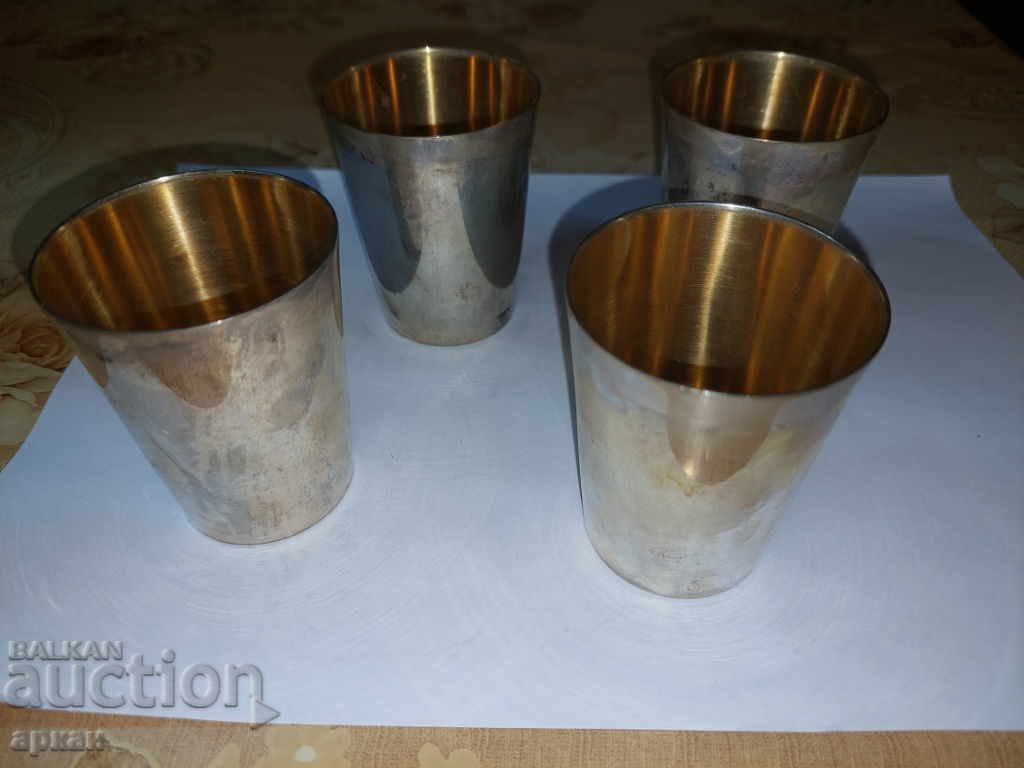 Auction silver cups -set 4 pieces -243 grams -0.800 Auction silver cups -set 4 pieces -243 grams -0.800
