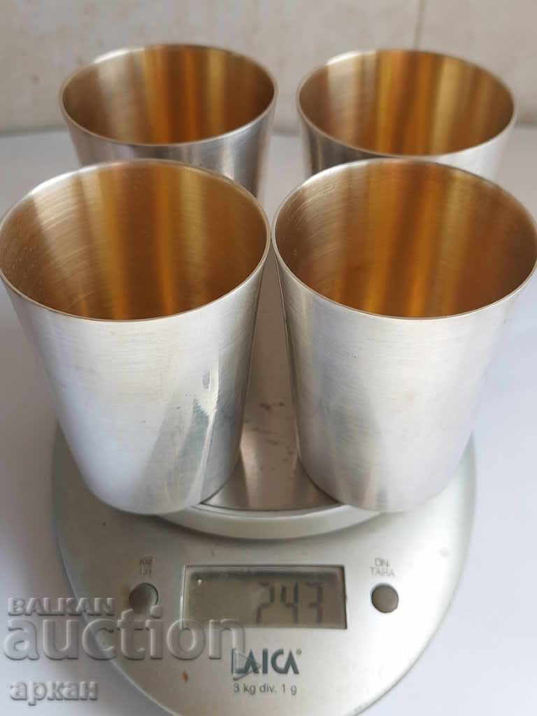 silver cups -set 4 pieces -243 grams -0.800 silver cups -set 4 pieces -243 grams -0.800