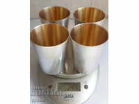 сребърни чашки -сет 4 броя -243 грама -0.800