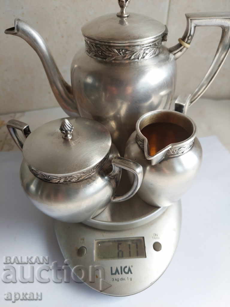 silver tea set -617 grams -0.800 sample with price 1999.00 BGN | € 1022.07 silver tea set -617 grams -0.800 sample with price 1999.00 BGN | € 1022.07