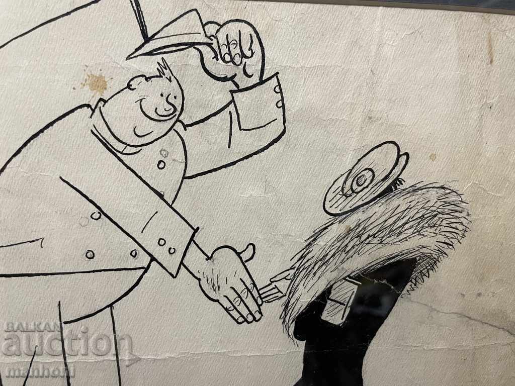 Delivery of 1562 Alexander Bozhinov ink drawing signed in 1936.