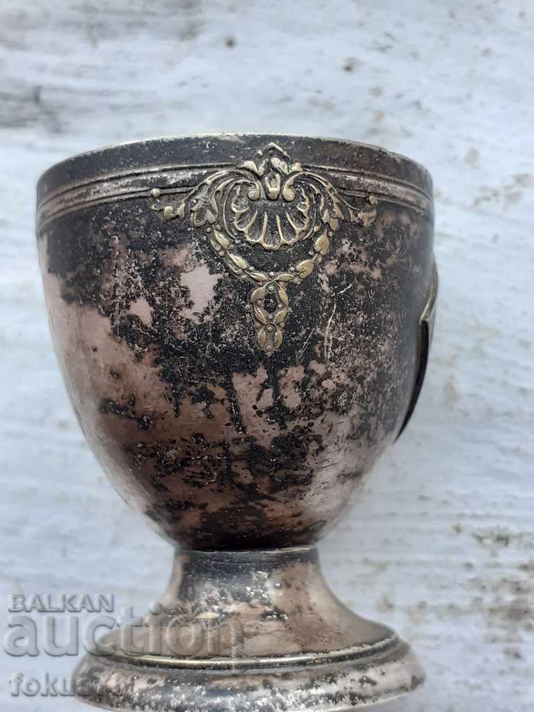 Аукцион Зарф чашка за яйце посребрен с позлата