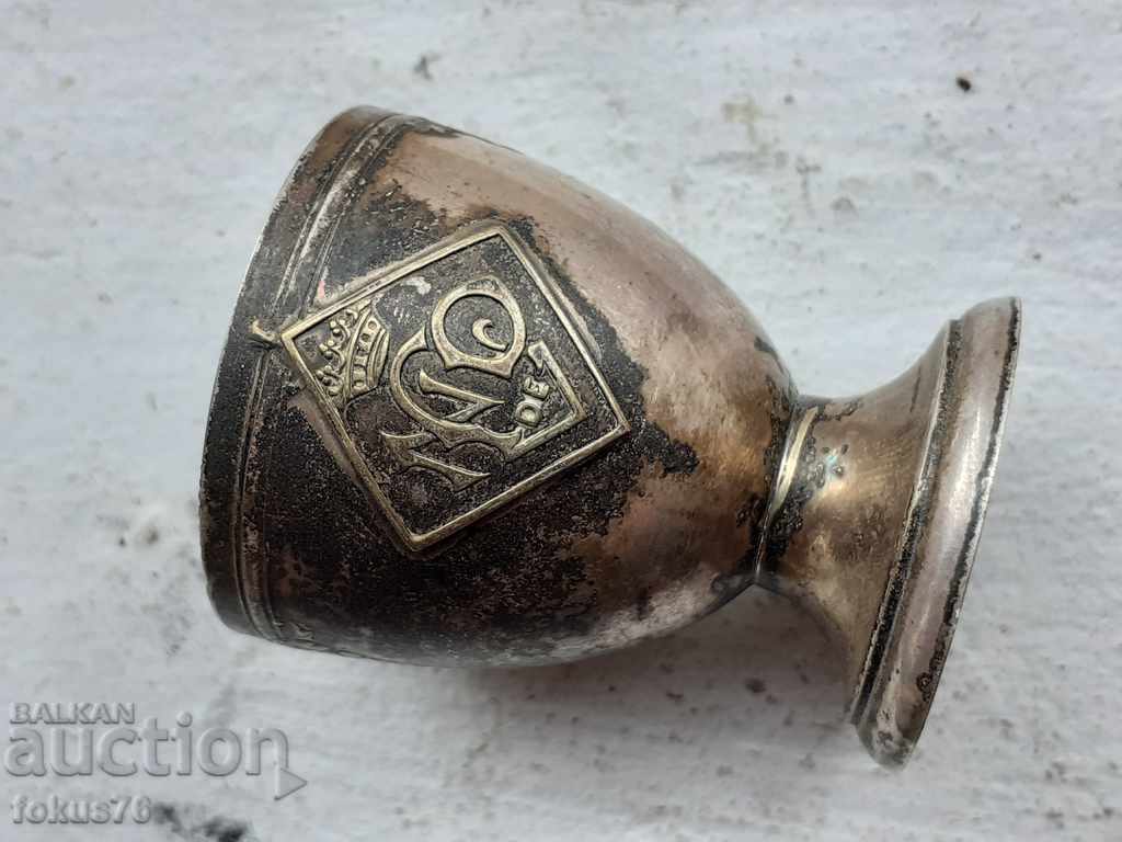 Зарф чашка за яйце посребрен с позлата - 5