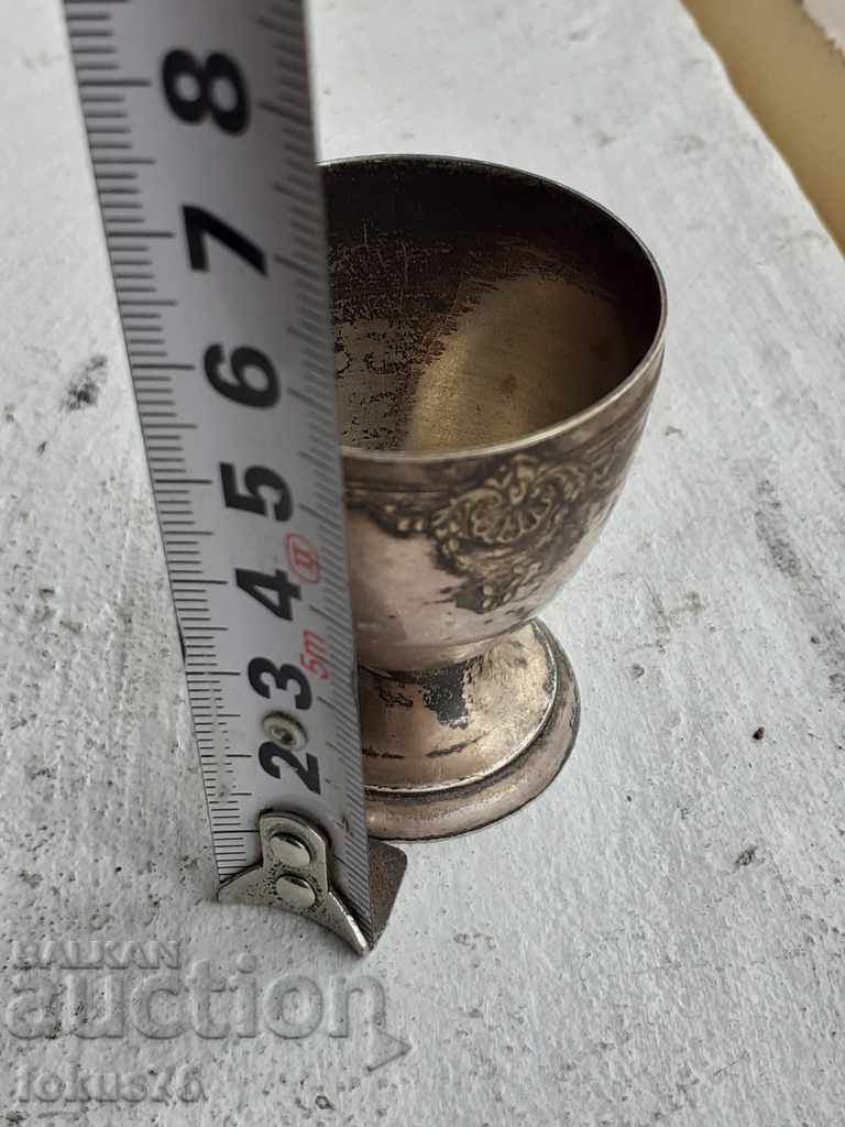 Зарф чашка за яйце посребрен с позлата - 7