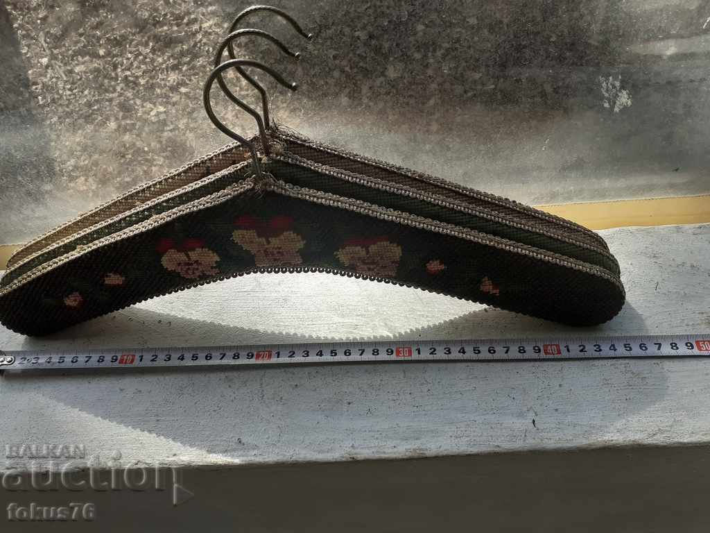Unique old antique hangers knitted woven fabrics - 5 Unique old antique hangers knitted woven fabrics - 5
