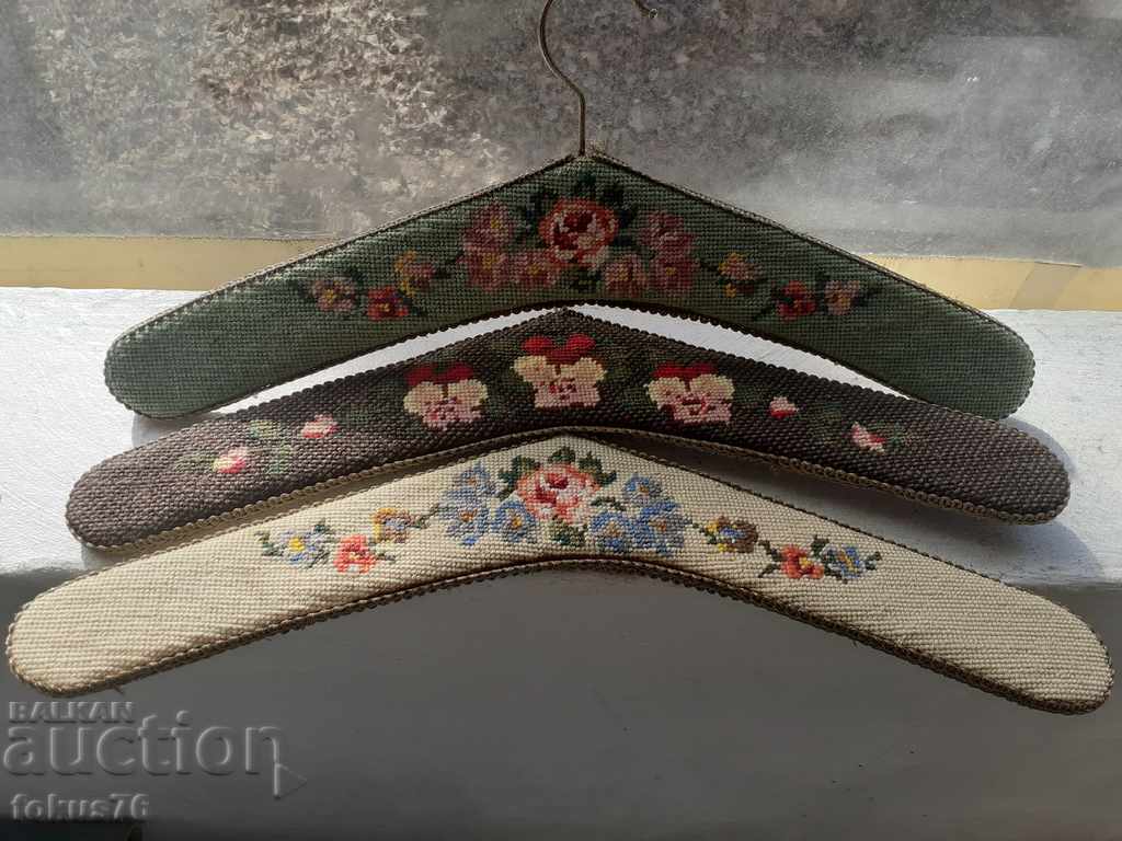 Unique old antique hangers knitted woven fabrics