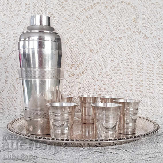 French Art Deco silver-plated cocktail set and tray with price 700.00 BGN | € 357.90 French Art Deco silver-plated cocktail set and tray with price 700.00 BGN | € 357.90