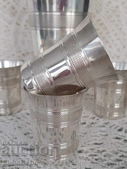 Delivery of French Art Deco silver-plated cocktail set and tray Delivery of French Art Deco silver-plated cocktail set and tray