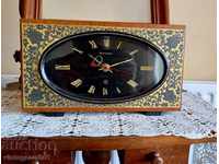 Amber collector's clock, fireplace, works