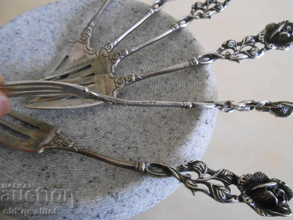 SET of 6 silver FORKS, Silver 835 - 5 SET of 6 silver FORKS, Silver 835 - 5