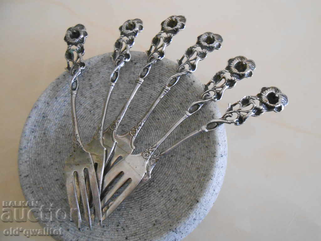 SET of 6 silver FORKS, Silver 835 - 6 SET of 6 silver FORKS, Silver 835 - 6