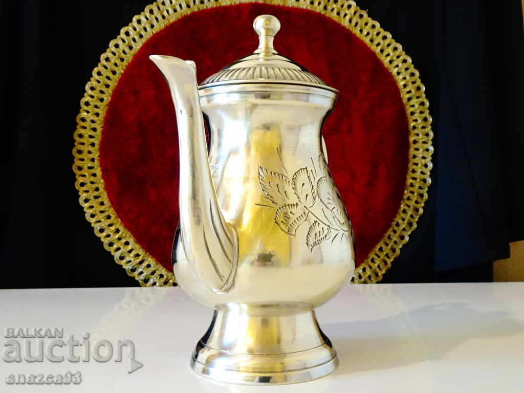 English bronze jug, teapot, baroque flowers with price 64.00 BGN | € 32.72