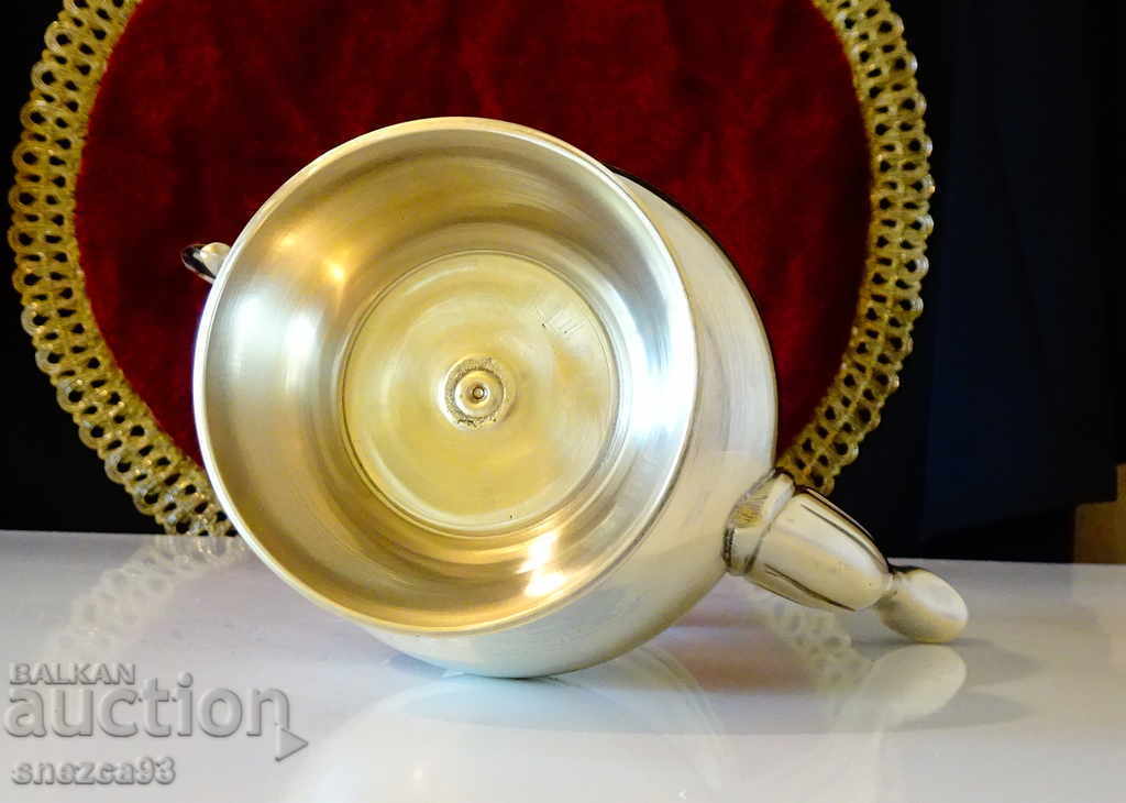 English bronze jug, teapot, baroque flowers - 7