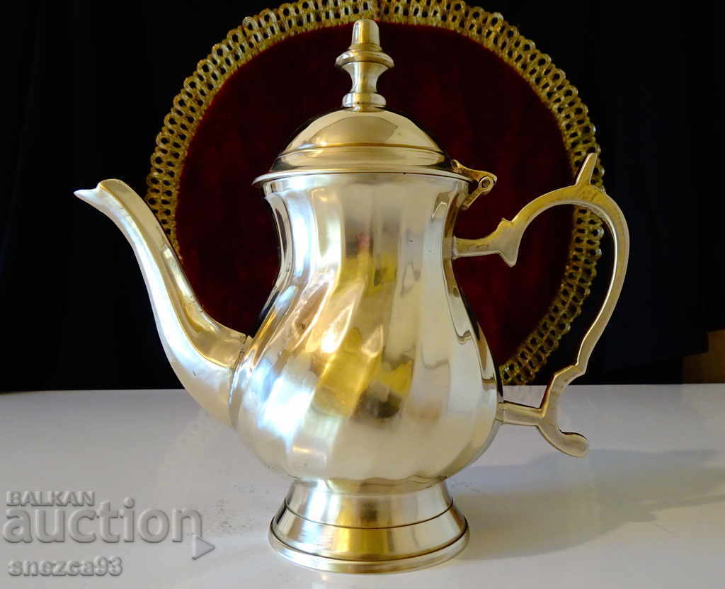 Auction Bronze jug for rakia, teapot, relief Auction Bronze jug for rakia, teapot, relief