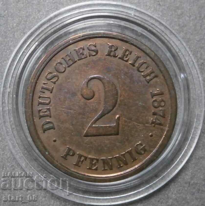 Germany 2 pfennigs, 1874