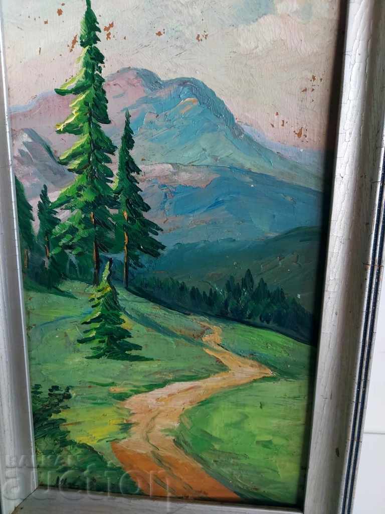 VERY OLD OIL PAINTING LANDSCAPE FRAME